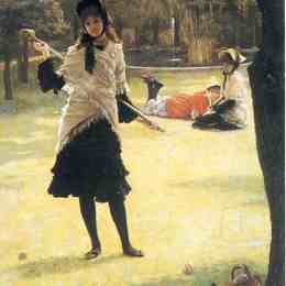 《槌球》詹姆斯·天梭(James Tissot)高清作品欣赏