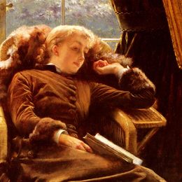 《Kathleen Newton坐在扶手椅上》詹姆斯·天梭(James Tissot)高清作品欣赏