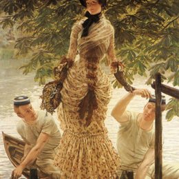 《在泰晤士河上》詹姆斯·天梭(James Tissot)高清作品欣赏