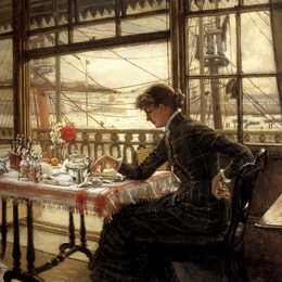 《俯瞰港湾的房间》詹姆斯·天梭(James Tissot)高清作品欣赏