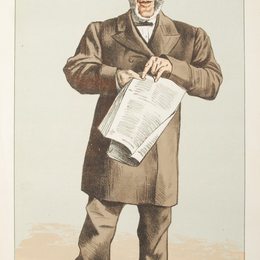 詹姆斯·天梭(James Tissot)高清作品:Statesmen No.940 Caricature of Alderman Andrew Lusk M.P.