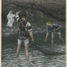 詹姆斯·天梭(James Tissot)高清作品:The Calling of Saint Peter and Saint Andrew (Vocation de Sai