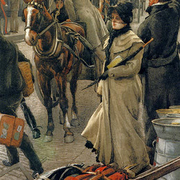 《该技术平台，维多利亚火车站》詹姆斯·天梭(James Tissot)高清作品欣赏