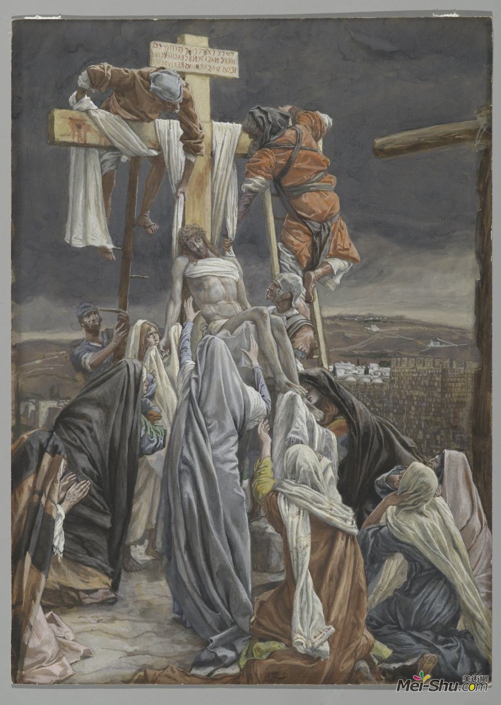 james tissot詹姆斯·天梭油画2127《十字架的下降,李的插图》