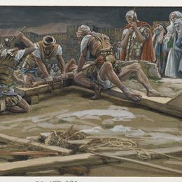 《第一颗钉子》詹姆斯·天梭(James Tissot)高清作品欣赏