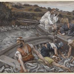 詹姆斯·天梭(James Tissot)高清作品:The Miraculous Draught of Fishes (La pe?che miraculeuse)