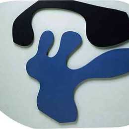 《在黑色拱顶下翻倒蓝色的鞋子》让·阿尔普(Jean Arp)高清作品欣赏