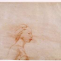 《女性胸部轮廓向右》让·奥古斯特·多米尼克·安格尔(Jean Auguste Dominique Ingres)高清作品欣赏