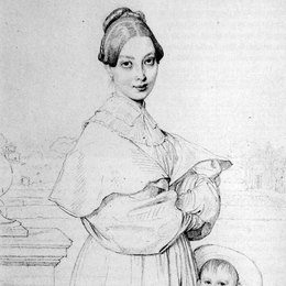 让·奥古斯特·多米尼克·安格尔(Jean Auguste Dominique Ingres)高清作品:Madame Baltard and her daughter, Paule