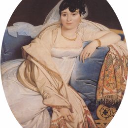 让·奥古斯特·多米尼克·安格尔(Jean Auguste Dominique Ingres)高清作品:Portrait of Madame Riviere nee Marie Francoise Jacquette Bib