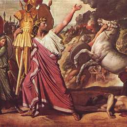 让·奥古斯特·多米尼克·安格尔(Jean Auguste Dominique Ingres)高清作品:Romulus Victory over Acron