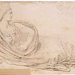 让·奥古斯特·多米尼克·安格尔(Jean Auguste Dominique Ingres)高清作品:Study for the ceiling of City Hall. Figure symbolizing the c