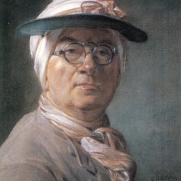 《自画像眼镜》让·巴蒂斯·西美翁·夏尔丹(Jean-Baptiste-Simeon Chardin)高清作品欣赏
