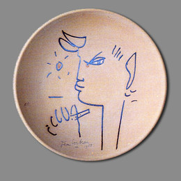 让·谷克多(Jean Cocteau)高清作品:CH&amp;amp?VRE-PIED BLEU PROFIL GAUCHE