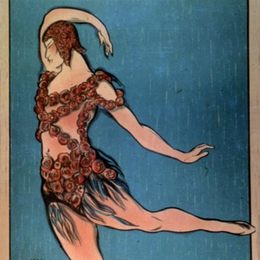 让·谷克多(Jean Cocteau)高清作品:Poster for the 1911 Ballet Russe season showing Nijinsky in