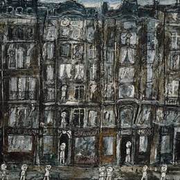 《巴黎公寓住宅》让·杜布菲(Jean Dubuffet)高清作品欣赏