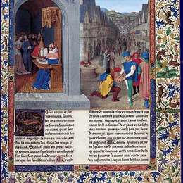 《Boccaccio的De Casibus写作。快递送货》让·富盖(Jean Fouquet)高清作品欣赏