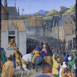 《托勒密索特夺取耶路撒冷》让·富盖(Jean Fouquet)高清作品欣赏