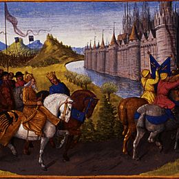 让·富盖(Jean Fouquet)高清作品:Entry of Louis VII (c.1120-80) King of France and Conrad III