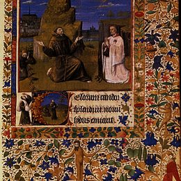 《圣法兰西斯受圣痕。》让·富盖(Jean Fouquet)高清作品欣赏