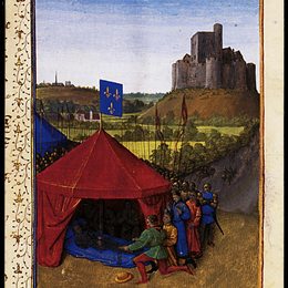 让·富盖(Jean Fouquet)高清作品:The Death of Bertrand du Geusclin (c.1320-80) at Chateauneuf