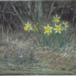 让-弗朗索瓦·米勒(Jean-Francois Millet)高清作品:Narcissi and Violets