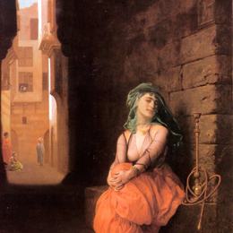 《阿拉伯女孩与水管》让·莱昂·热罗姆(Jean-Leon Gerome)高清作品欣赏