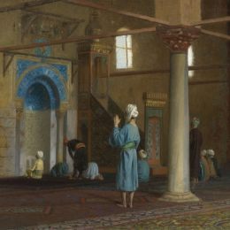 《清真寺的祈祷》让·莱昂·热罗姆(Jean-Leon Gerome)高清作品欣赏