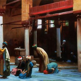 《清真寺的祈祷》让·莱昂·热罗姆(Jean-Leon Gerome)高清作品欣赏