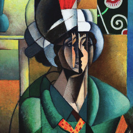 让·梅金杰(Jean Metzinger)高清作品:La Femme &amp;ampà l&amp;amp?ventail (Woman with