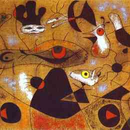 《落在鸟翼上的露珠唤醒罗莎莉，》胡安·米罗(Joan Miro)高清作品欣赏