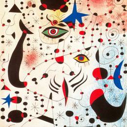 《密码和星座，爱上一个女人》胡安·米罗(Joan Miro)高清作品欣赏