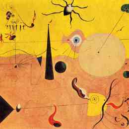 《加泰罗尼亚景观（猎人）》胡安·米罗(Joan Miro)高清作品欣赏