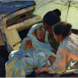 《浴后》华金·索罗拉(Joaqu&amp;amp#237n Sorolla)高清作品欣赏