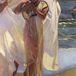 《浴后》华金·索罗拉(Joaqu&amp;amp#237n Sorolla)高清作品欣赏