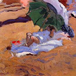 《儿童午睡》华金·索罗拉(Joaqu&amp;amp#237n Sorolla)高清作品欣赏