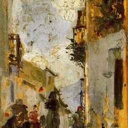 《意大利街》华金·索罗拉(Joaqu&amp;amp#237n Sorolla)高清作品欣赏