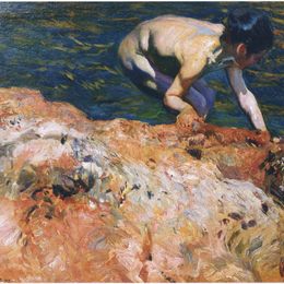 《寻找贝类》华金·索罗拉(Joaqu&amp;amp#237n Sorolla)高清作品欣赏