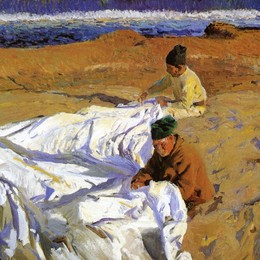 《修帆》华金·索罗拉(Joaqu&amp;amp#237n Sorolla)高清作品欣赏