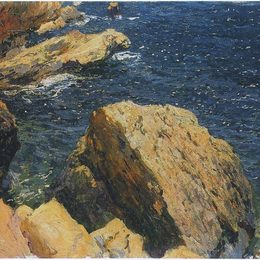 《岩石的海角，哈维亚》华金·索罗拉(Joaqu&amp;amp#237n Sorolla)高清作品欣赏