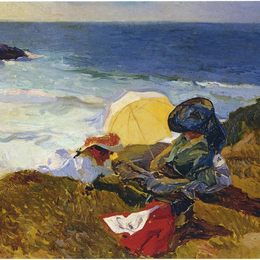 《比亚里茨夕阳》华金·索罗拉(Joaqu&amp;amp#237n Sorolla)高清作品欣赏