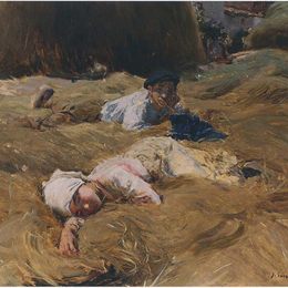 《午睡，奥维耶多》华金·索罗拉(Joaqu&amp;amp#237n Sorolla)高清作品欣赏