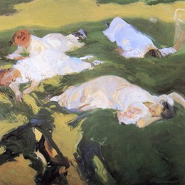 《午睡》华金·索罗拉(Joaqu&amp;amp#237n Sorolla)高清作品欣赏