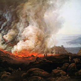 《维苏威火山爆发》约翰·克里斯蒂安·代赫勒(Johan Christian Dahl)高清作品欣赏
