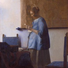 《读信的女人（蓝色的女人读一封信）》约翰内斯·维米尔(Johannes Vermeer)高清作品欣赏