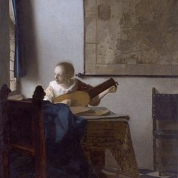 《琵琶女》约翰内斯·维米尔(Johannes Vermeer)高清作品欣赏