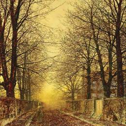 《金色的乡间小路》约翰·阿特金森·格里姆肖(John Atkinson Grimshaw)高清作品欣赏