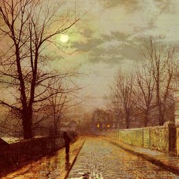 《柴郡巷》约翰·阿特金森·格里姆肖(John Atkinson Grimshaw)高清作品欣赏