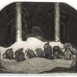 《在圣诞之夜》约翰·鲍尔(John Bauer)高清作品欣赏