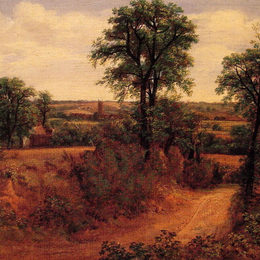 《戴德姆附近的小巷》约翰·康斯特布尔(John Constable)高清作品欣赏